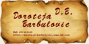 Doroteja Barbulović vizit kartica